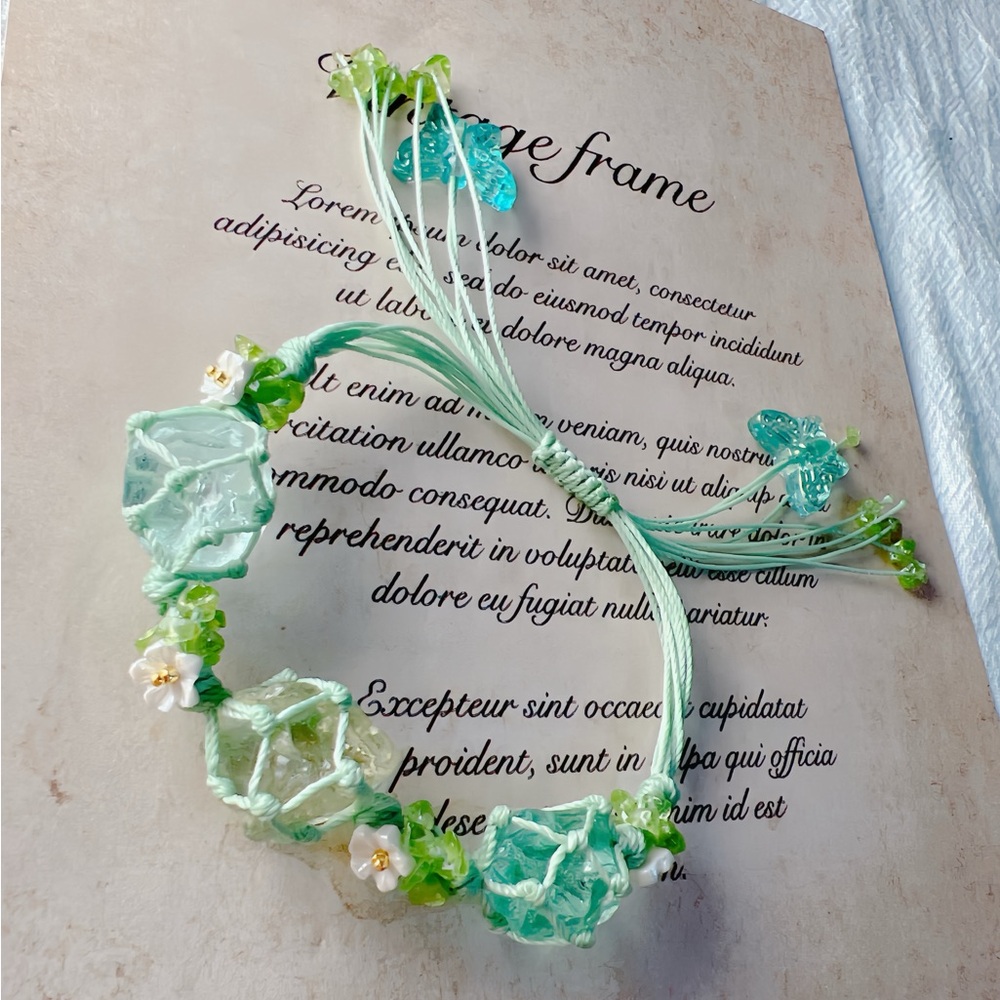 HANDMADE Macrame Crystal Bracelet